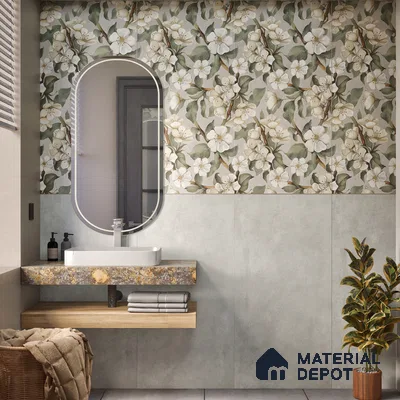 Plain Wall Tile TL 05524 Prestige Majestic Slate 2 ft x 4 ft Vitrified High Gloss Finish - 9 mm | 4 Random Design | Suitable for Living Room, Bedroom, Bathroom