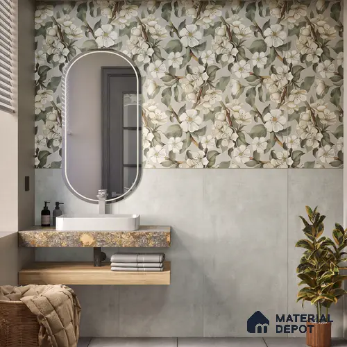 Plain Wall Tile TL 05524 Prestige Majestic Slate 2 ft x 4 ft Vitrified High Gloss Finish - 9 mm | 4 Random Design | Suitable for Living Room, Bedroom, Bathroom