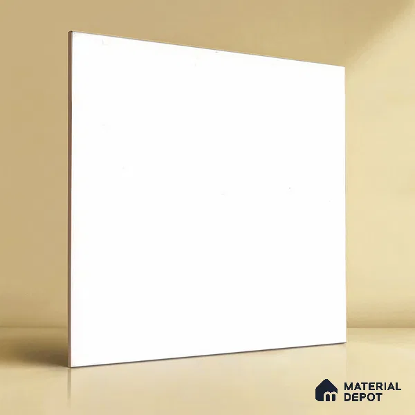 TL 03592 Plain White 600 x 600 mm Matte Finish Vitrified Floor and Wall Tile - 9 mm