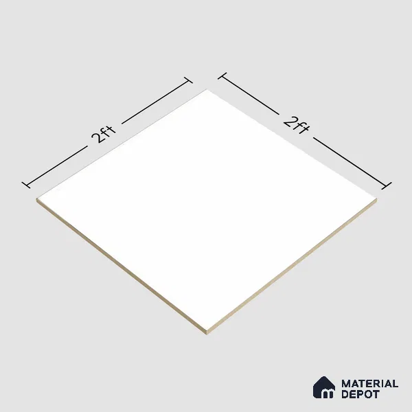 TL 03592 Plain White 600 x 600 mm Matte Finish Vitrified Floor and Wall Tile - 9 mm