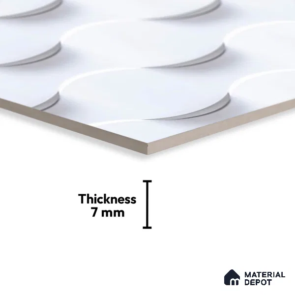 TL 05792 G Polka White 450x300 mm Glossy Finish Ceramic Wall Tile - 7 mm