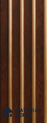 Brown Wooden Louver PN 00110 (VL 41) 8 ft x 5 inch Charcoal Panel - 12 mm | Suitable for Feature Wall, TV Unit & Living Room | Width is Subjected to 5% Variation