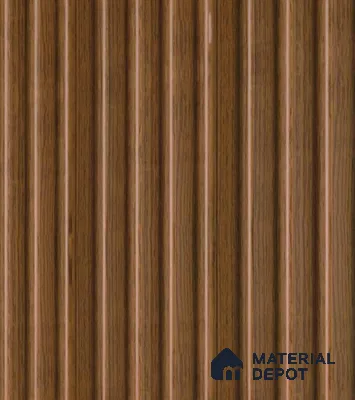 Brown Wooden Louver PN 00112 (VL 43) 8 ft x 5 inch Charcoal Panel - 12 mm | Suitable for Feature Wall, TV Unit & Living Room | Width is Subjected to 5% Variation