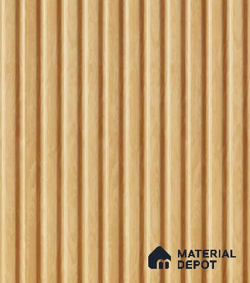 Brown Wooden Louver PN 00113 (VL 44) 8 ft x 5 inch Charcoal Panel - 12 mm | Suitable for Feature Wall, TV Unit & Living Room | Width is Subjected to 5% Variation
