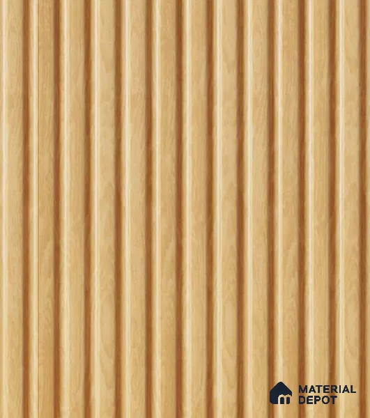 Brown Wooden Louver PN 00113 (VL 44) 8 ft x 5 inch Charcoal Panel - 12 mm | Suitable for Feature Wall, TV Unit & Living Room | Width is Subjected to 5% Variation