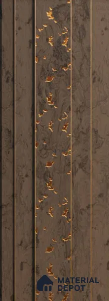 Brown Wooden Louver PN 00114 (VL 45) 8 ft x 5 inch Charcoal Panel - 12 mm | Suitable for Feature Wall, TV Unit & Living Room | Width is Subjected to 5% Variation