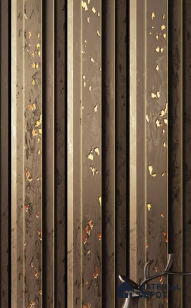 Brown Wooden Louver PN 00114 (VL 45) 8 ft x 5 inch Charcoal Panel - 12 mm | Suitable for Feature Wall, TV Unit & Living Room | Width is Subjected to 5% Variation
