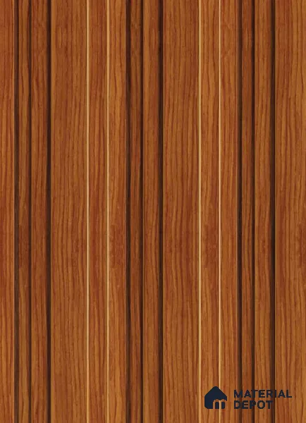 Brown Wooden Louver PN 00116 (VL 47) 8 ft x 5 inch Charcoal Panel - 12 mm | Suitable for Feature Wall, TV Unit & Living Room | Width is Subjected to 5% Variation