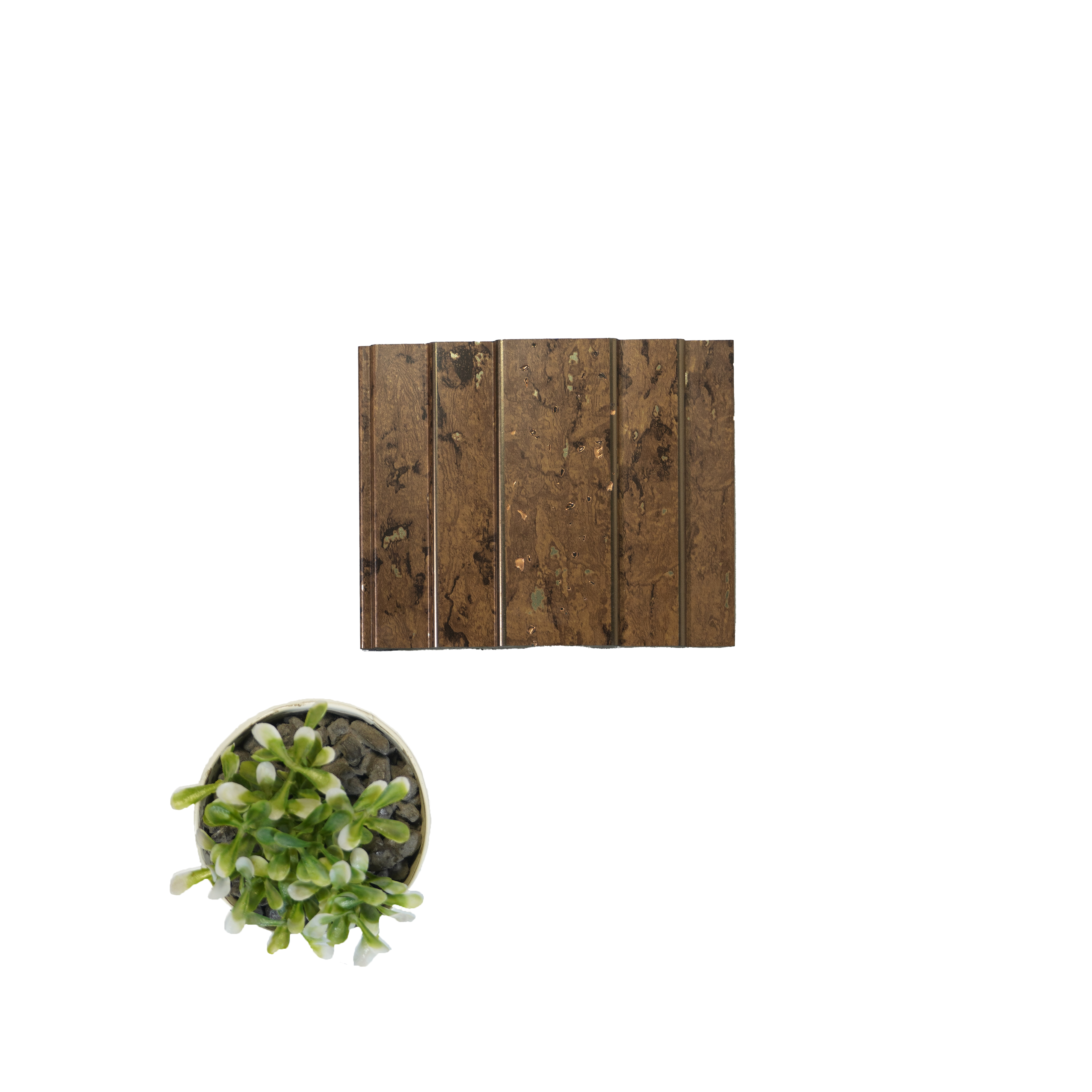 Brown Wooden Louver PN 00117 (VL 48) 8 ft x 5 inch Charcoal Panel - 12 mm | Suitable for Feature Wall, TV Unit & Living Room | Width is Subjected to 5% Variation