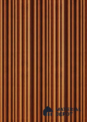 Brown Wooden Louver PN 00119 (VL 50) 8 ft x 5 inch Charcoal Panel - 12 mm | Suitable for Feature Wall, TV Unit & Living Room | Width is Subjected to 5% Variation
