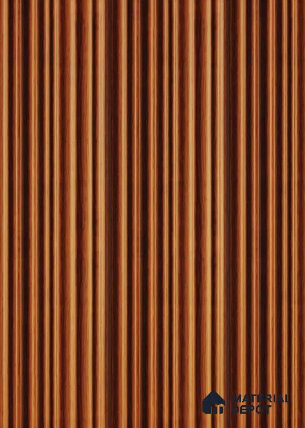Brown Wooden Louver PN 00119 (VL 50) 8 ft x 5 inch Charcoal Panel - 12 mm | Suitable for Feature Wall, TV Unit & Living Room | Width is Subjected to 5% Variation