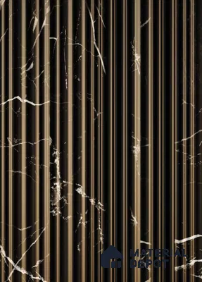 Black Marble Louver PN 00120 (VL 51) 8 ft x 5 inch Charcoal Panel - 12 mm | Suitable for Feature Wall, TV Unit & Living Room | Width is Subjected to 5% Variation