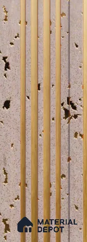Beige Luxury Louver PN 00124 (VL 55) 8 ft x 5 inch Charcoal Panel - 12 mm | Suitable for Feature Wall, TV Unit & Living Room | Width is Subjected to 5% Variation
