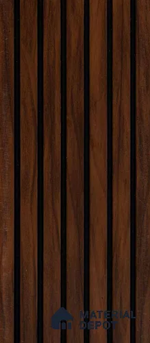 Brown Wooden Louver PN 00211 8 ft x 4.4 inch Charcoal Panel - 8 mm | Suitable for Feature Wall, TV Unit & Living Room | Width is Subjected to 5% Variation