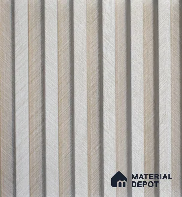 White Stone Look WPC Louver/Panel 9.5 Ft x 6.5 inch - 17 mm | Ideal for Feature Wall, Living Room, Bedroom, Home, Office | PN 00268 | Width is Subjected to 5% Variation