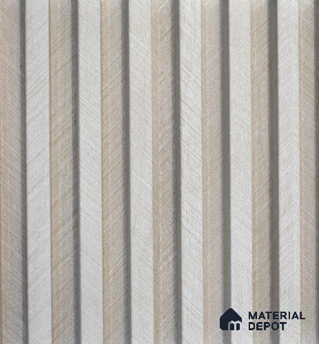 White Stone Look WPC Louver/Panel 9.5 Ft x 6.5 inch - 17 mm | Ideal for Feature Wall, Living Room, Bedroom, Home, Office | PN 00268 | Width is Subjected to 5% Variation