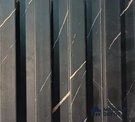Black Marble Look WPC Louver/Panel 9.5 Ft x 6.5 inch - 23 mm | Ideal for Feature Wall, Living Room, Bedroom, Home, Office | PN 00271 | Width is Subjected to 5% Variation