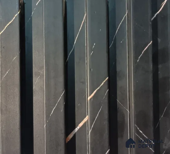 Black Marble Look WPC Louver/Panel 9.5 Ft x 6.5 inch - 23 mm | Ideal for Feature Wall, Living Room, Bedroom, Home, Office | PN 00271 | Width is Subjected to 5% Variation