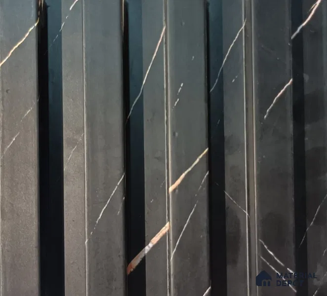 Black Marble Look WPC Louver/Panel 9.5 Ft x 6.5 inch - 23 mm | Ideal for Feature Wall, Living Room, Bedroom, Home, Office | PN 00271 | Width is Subjected to 5% Variation