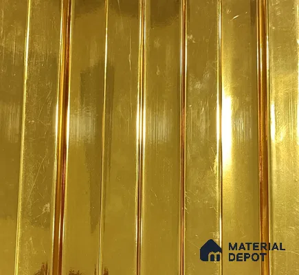 Yellow Metallic Look WPC Louver/Panel 9.5 Ft x 6.5 inch - 23 mm | Ideal for Feature Wall, Living Room, Bedroom, Home, Office | PN 00281 | Width is Subjected to 5% Variation