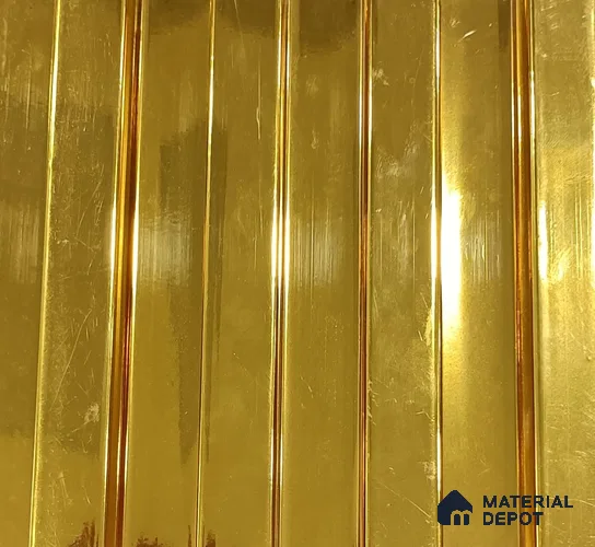 Yellow Metallic Look WPC Louver/Panel 9.5 Ft x 6.5 inch - 23 mm | Ideal for Feature Wall, Living Room, Bedroom, Home, Office | PN 00281 | Width is Subjected to 5% Variation