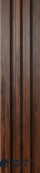 Brown Wooden Louver PN 00423 9.5 ft x 6.5 inch WPC Panel - 23 mm | Suitable for Feature Wall, TV Unit & Living Room | Width is Subjected to 5% Variation
