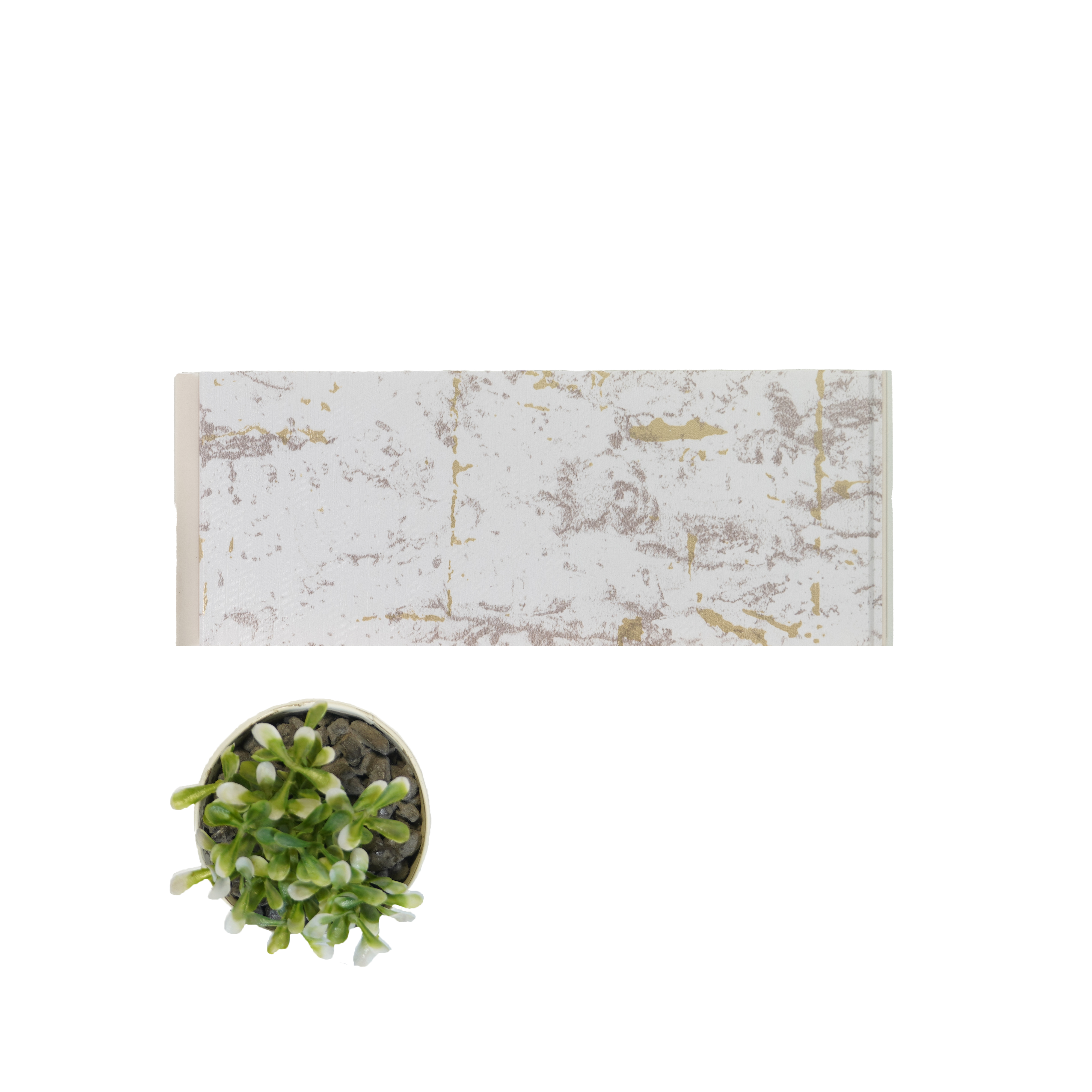 White Metallic Look PVC Decorative Wall Panel PN 00449 10 ft x 10 inch - 6 mm | Suitable for Feature Wall, TV Unit & Living Room | Width is Subjected to 5% Variation