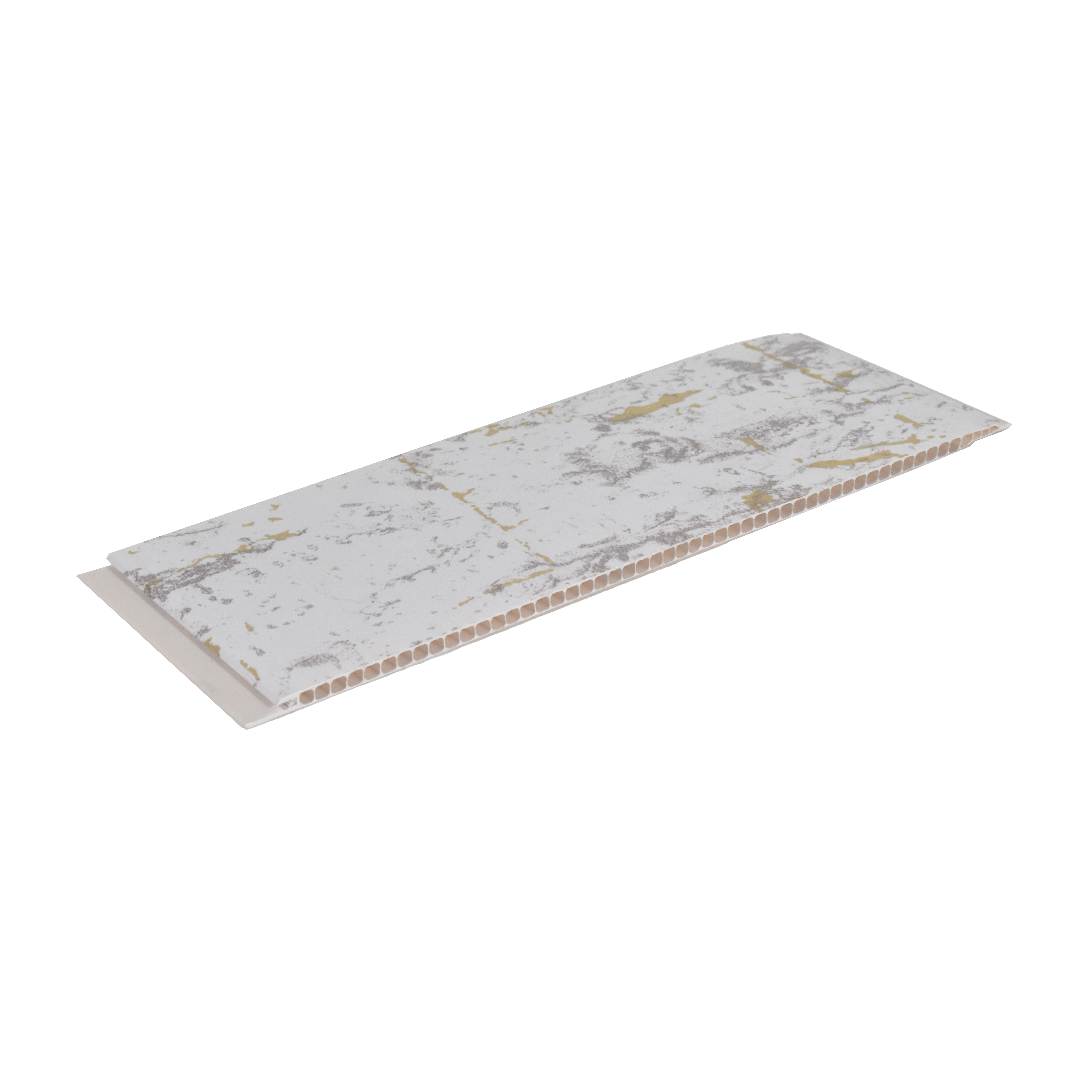 White Metallic Look PVC Decorative Wall Panel PN 00449 10 ft x 10 inch - 6 mm | Suitable for Feature Wall, TV Unit & Living Room | Width is Subjected to 5% Variation
