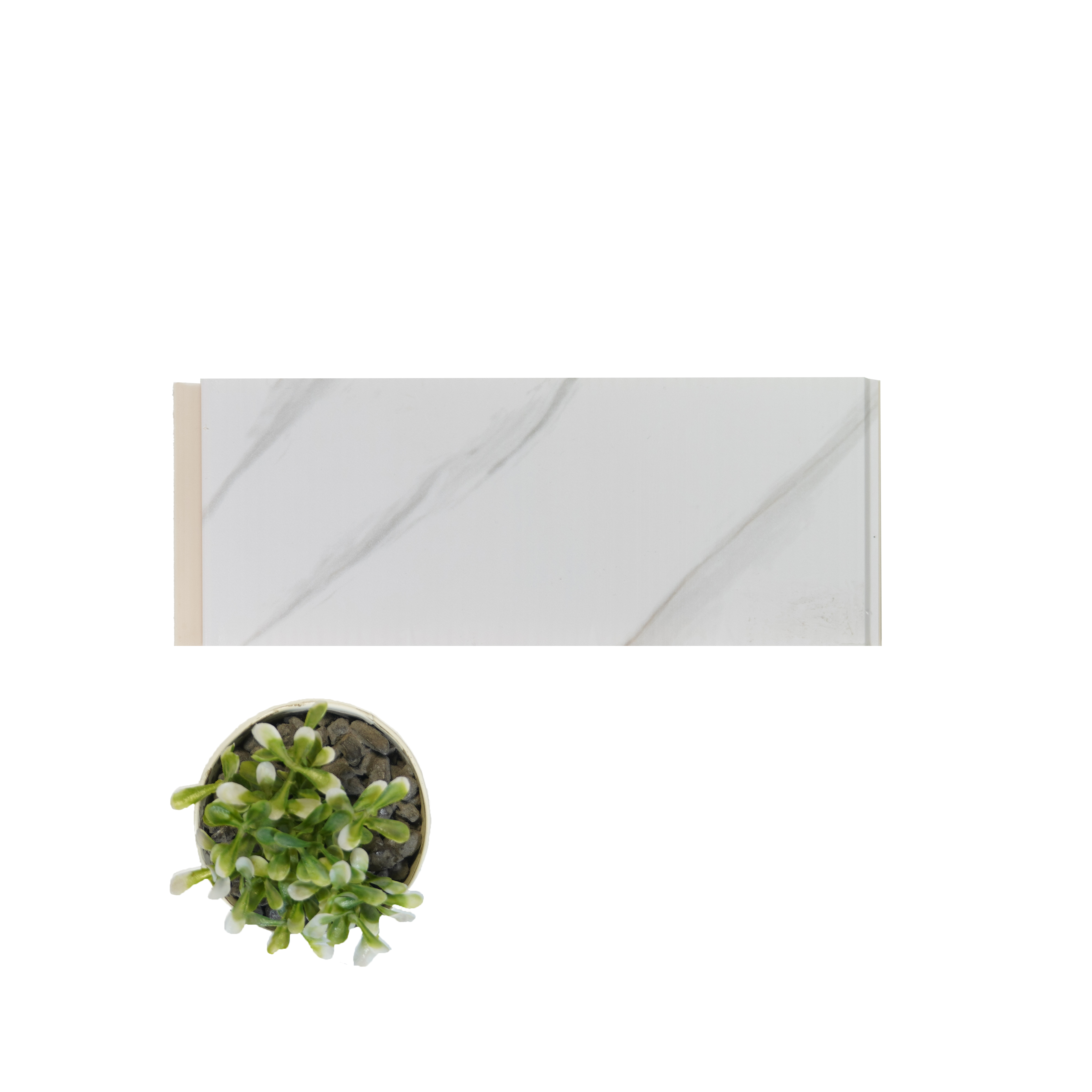 White Marble Look PVC Decorative Wall Panel PN 00455 10 ft x 10 inch - 6 mm | Suitable for Feature Wall, TV Unit & Living Room | Width is Subjected to 5% Variation
