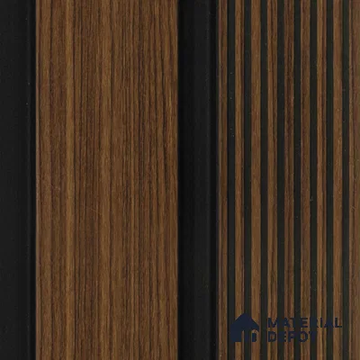 Brown Wooden Louver PN 00465 9.5 ft x 4.9 inch Charcoal Panel - 12 mm | Suitable for Feature Wall, TV Unit & Living Room | Width is Subjected to 5% Variation