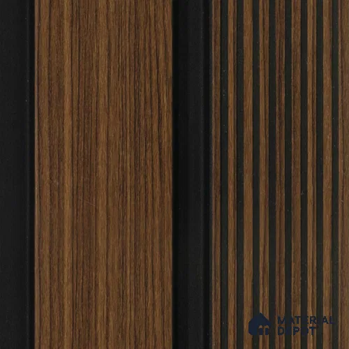 Brown Wooden Louver PN 00465 9.5 ft x 4.9 inch Charcoal Panel - 12 mm | Suitable for Feature Wall, TV Unit & Living Room | Width is Subjected to 5% Variation