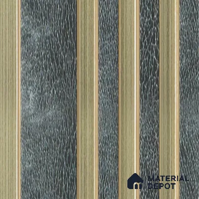 Brown Leather Louver PN 00466 9.5 ft x 4.9 inch Charcoal Panel - 12 mm | Suitable for Feature Wall, TV Unit & Living Room | Width is Subjected to 5% Variation