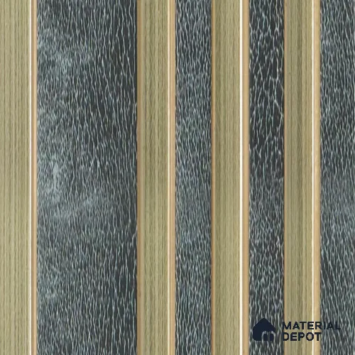 Brown Leather Louver PN 00466 9.5 ft x 4.9 inch Charcoal Panel - 12 mm | Suitable for Feature Wall, TV Unit & Living Room | Width is Subjected to 5% Variation