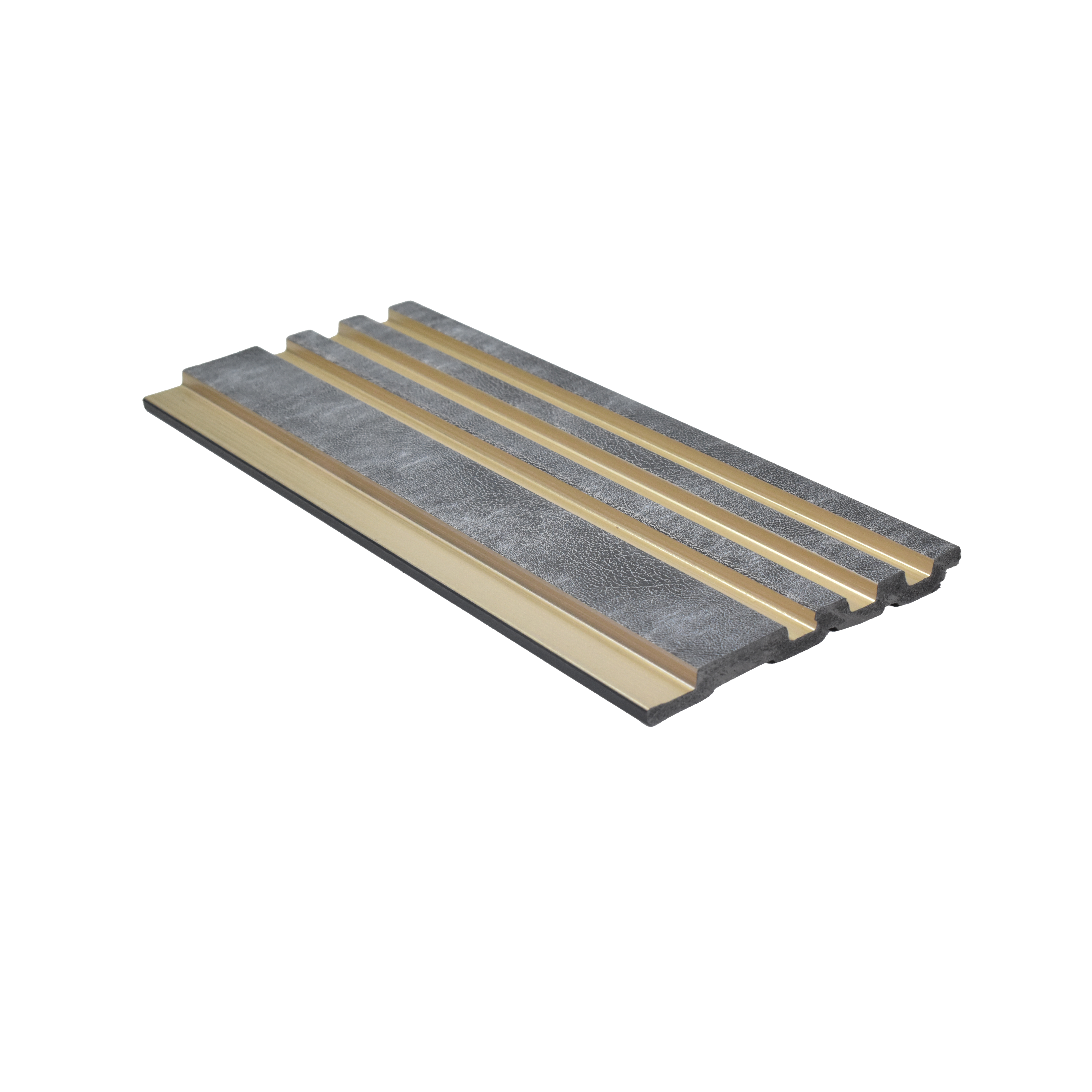 Brown Leather Louver PN 00466 9.5 ft x 4.9 inch Charcoal Panel - 12 mm | Suitable for Feature Wall, TV Unit & Living Room | Width is Subjected to 5% Variation