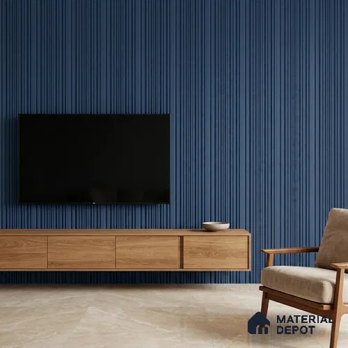 Prussian Blue Plain Colour Look PN 00517 9.5 ft x 4.8 inch Charcoal Panel - 12 mm | Suitable for Feature Wall, TV Unit & Living Room | Width is Subjected to 5% Variation