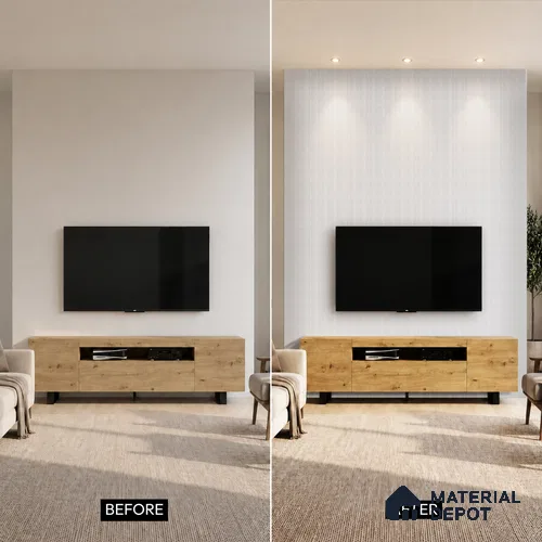 Light Grey Marble Look PN 00522 9.5 ft x 4.8 inch Charcoal Panel - 12 mm | Suitable for Feature Wall, TV Unit & Living Room | Width is Subjected to 5% Variation