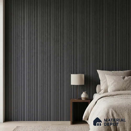 Graphite Grey Plain Colour Look PN 00523 9.5 ft x 4.8 inch Charcoal Panel - 12 mm | Suitable for Feature Wall, TV Unit & Living Room | Width is Subjected to 5% Variation