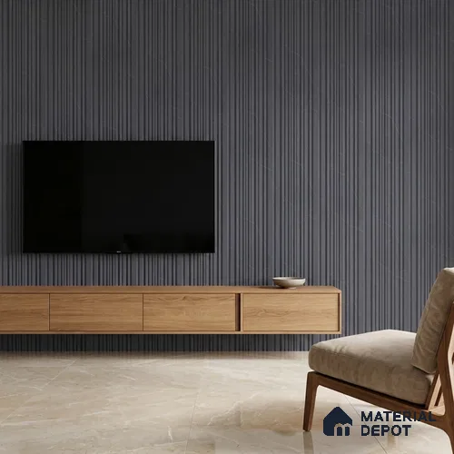 Graphite Grey Plain Colour Look PN 00523 9.5 ft x 4.8 inch Charcoal Panel - 12 mm | Suitable for Feature Wall, TV Unit & Living Room | Width is Subjected to 5% Variation