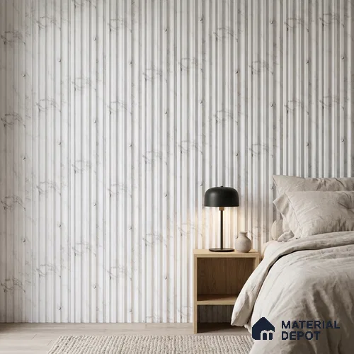 Dove Grey Marble Look PN 00524 9.5 ft x 4.8 inch Charcoal Panel - 12 mm | Suitable for Feature Wall, TV Unit & Living Room | Width is Subjected to 5% Variation