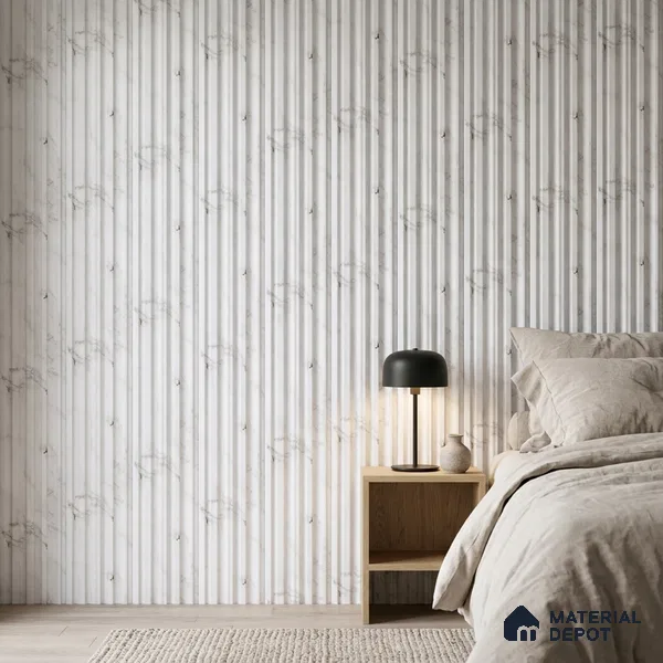 Dove Grey Marble Look PN 00524 9.5 ft x 4.8 inch Charcoal Panel - 12 mm | Suitable for Feature Wall, TV Unit & Living Room | Width is Subjected to 5% Variation