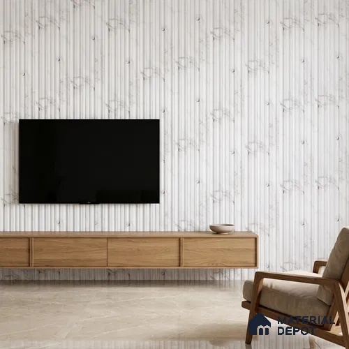 Dove Grey Marble Look PN 00524 9.5 ft x 4.8 inch Charcoal Panel - 12 mm | Suitable for Feature Wall, TV Unit & Living Room | Width is Subjected to 5% Variation