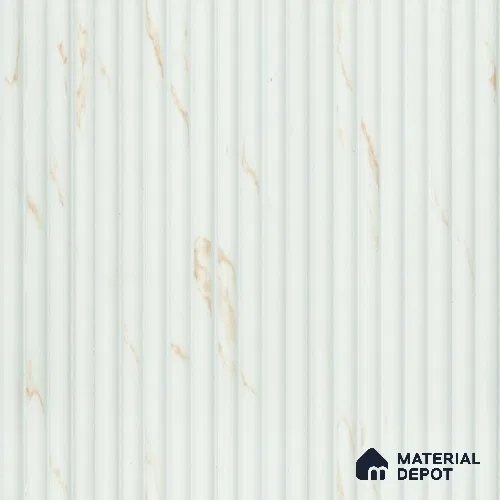 White Marble Louver PN 00527 8 ft x 6.2 inch Charcoal Panel - 6 mm | Suitable for Feature Wall, TV Unit & Living Room | Width is Subjected to 5% Variation