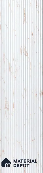 White Marble Louver PN 00527 8 ft x 6.2 inch Charcoal Panel - 6 mm | Suitable for Feature Wall, TV Unit & Living Room | Width is Subjected to 5% Variation