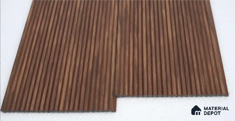 Brown Wooden Louver PN 00530 8 ft x 6.2 inch Charcoal Panel - 6 mm | Suitable for Feature Wall, TV Unit & Living Room | Width is Subjected to 5% Variation