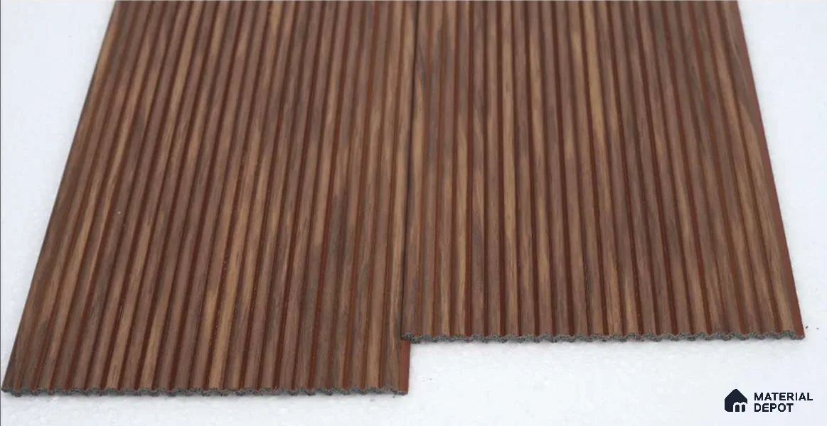 Brown Wooden Louver PN 00530 8 ft x 6.2 inch Charcoal Panel - 6 mm | Suitable for Feature Wall, TV Unit & Living Room | Width is Subjected to 5% Variation
