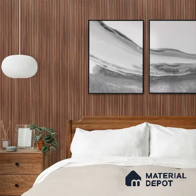 Brown Wooden Louver PN 00530 8 ft x 6.2 inch Charcoal Panel - 6 mm | Suitable for Feature Wall, TV Unit & Living Room | Width is Subjected to 5% Variation