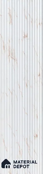White Marble Louver PN 00534 8 ft x 6.2 inch Charcoal Panel - 6 mm | Suitable for Feature Wall, TV Unit & Living Room | Width is Subjected to 5% Variation