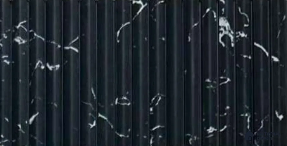 Black Marble Louver PN 00535 8 ft x 6.2 inch Charcoal Panel - 6 mm | Suitable for Feature Wall, TV Unit & Living Room | Width is Subjected to 5% Variation