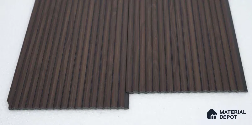 Brown Wooden Louver PN 00537 8 ft x 6.2 inch Charcoal Panel - 6 mm | Suitable for Feature Wall, TV Unit & Living Room | Width is Subjected to 5% Variation