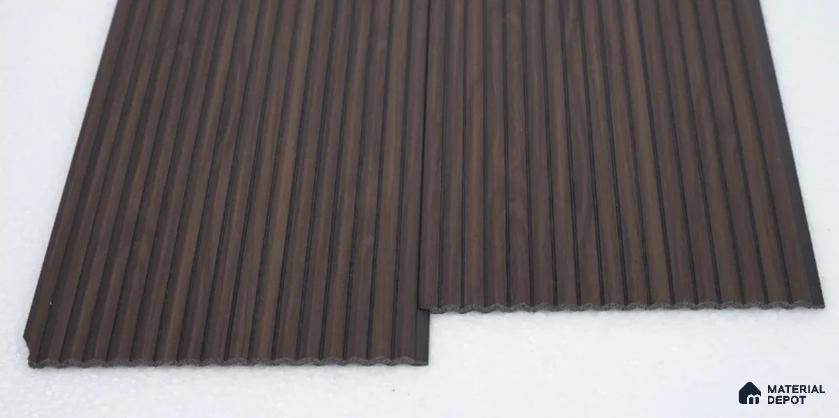Brown Wooden Louver PN 00537 8 ft x 6.2 inch Charcoal Panel - 6 mm | Suitable for Feature Wall, TV Unit & Living Room | Width is Subjected to 5% Variation